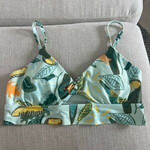 Aerie Multicolor Leaf Bikini Top